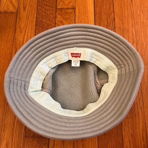 Levi's Fleece Bucket Hat Light Teal Blue, Small/Medium - Picture 4 of 5